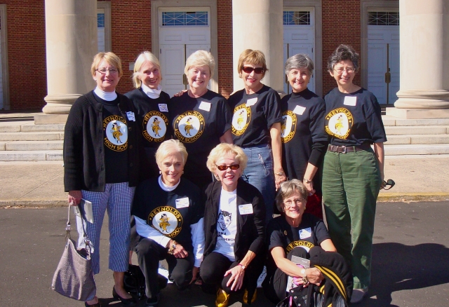 At the tour on Saturday morning - (front) Marsha Sams Thrift, Lynn Copple Conley, Merry Swanson Barber; (rear) Joan Waller Lide, Mary Beth Hinkle Johnson, Marilyn Marcuson Hall, Kay Cockerham Modlin, Jean Slawter Kester, Anne Herndon