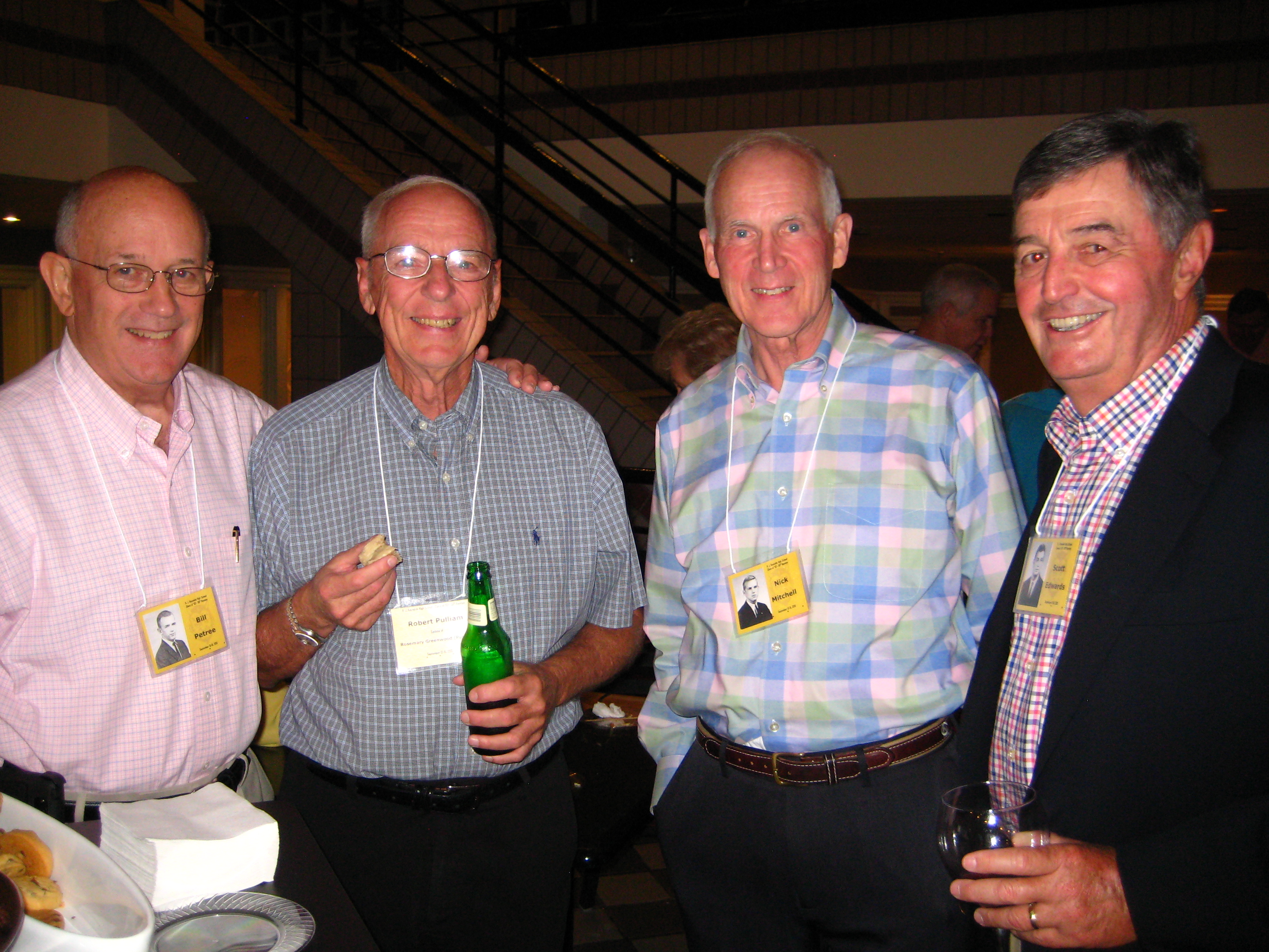 Bill Petree, Robert Pulliam (spouse of Rosemary Greenwood Pulliam), Nick Mitchell and Scott Edwards