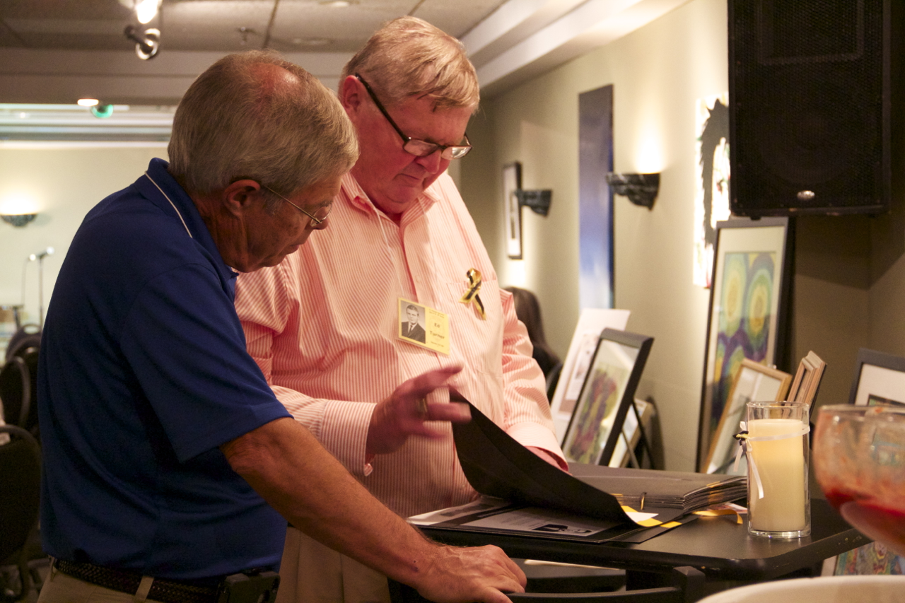 Wes Weaver and Ed Turner Looking at the Memorials